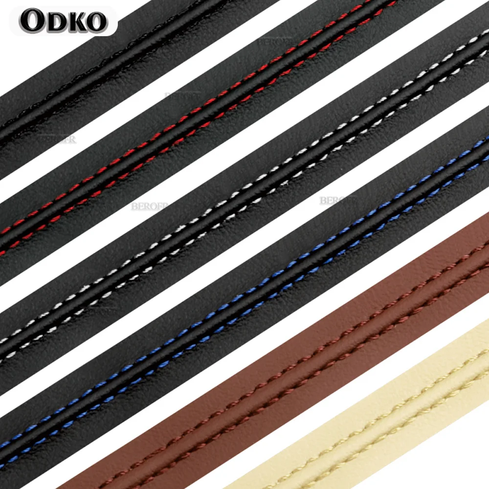 Car Interior Moulding Trim Self-adhesive Dashboard Leather Decorative Line Red Blue DIY Braid Strip Car Decoration