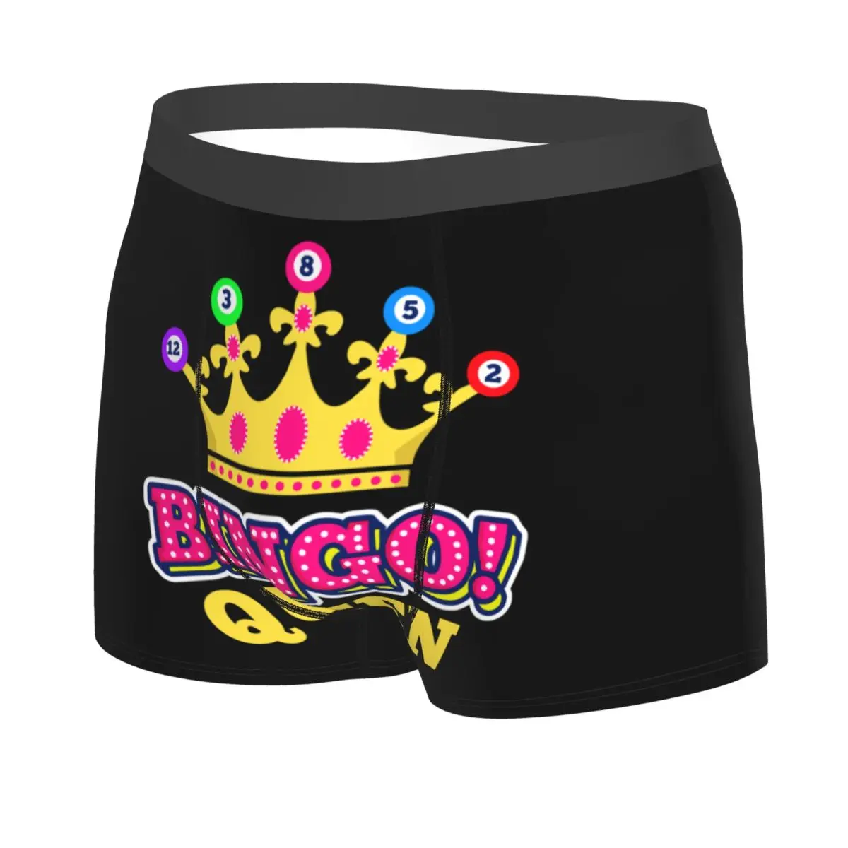 Custom Bingo Queen Bingo Player Paper Game Underwear Men Stretch Boxer Briefs