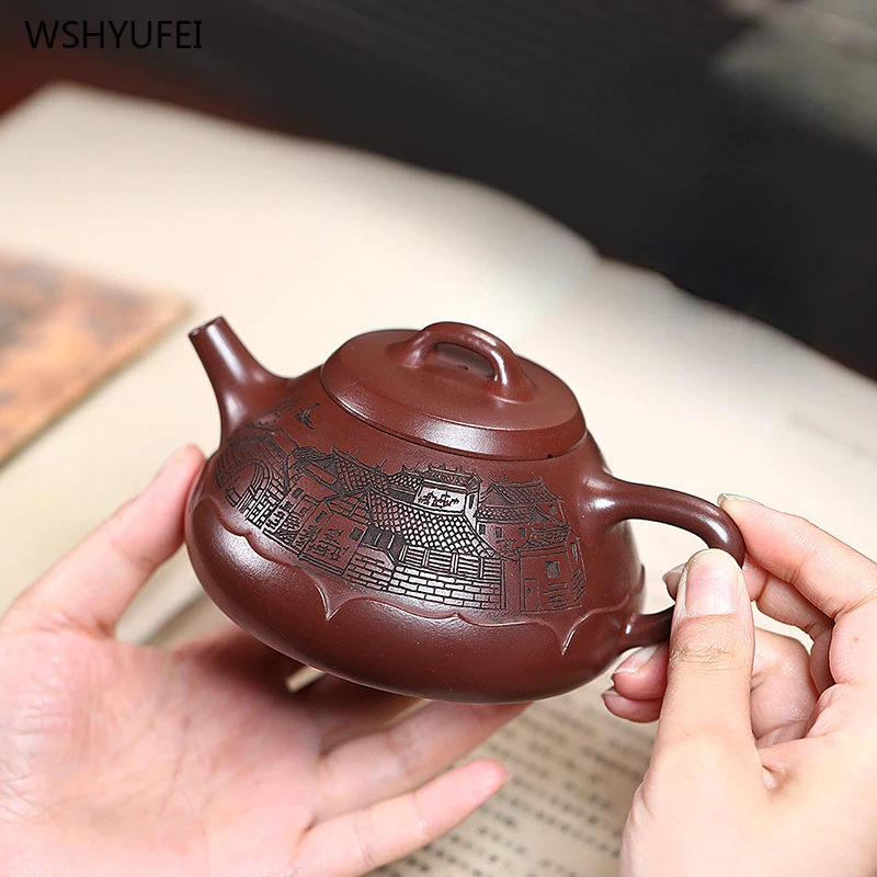 

310ml Yixing Purple sand pot Raw Iron Red Dragon Blood Sand Tea Pot Crafted Kung Fu Tea Set and Tea pot 1pcs kettle