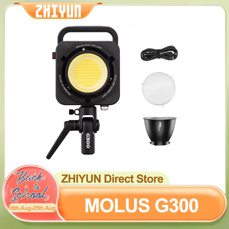 

ZHIYUN MOLUS G300 300W COB LED Light 2700K-6500K Video Lights APP Control 500W Bi-color LED Lamp Photography Lighting Youtube