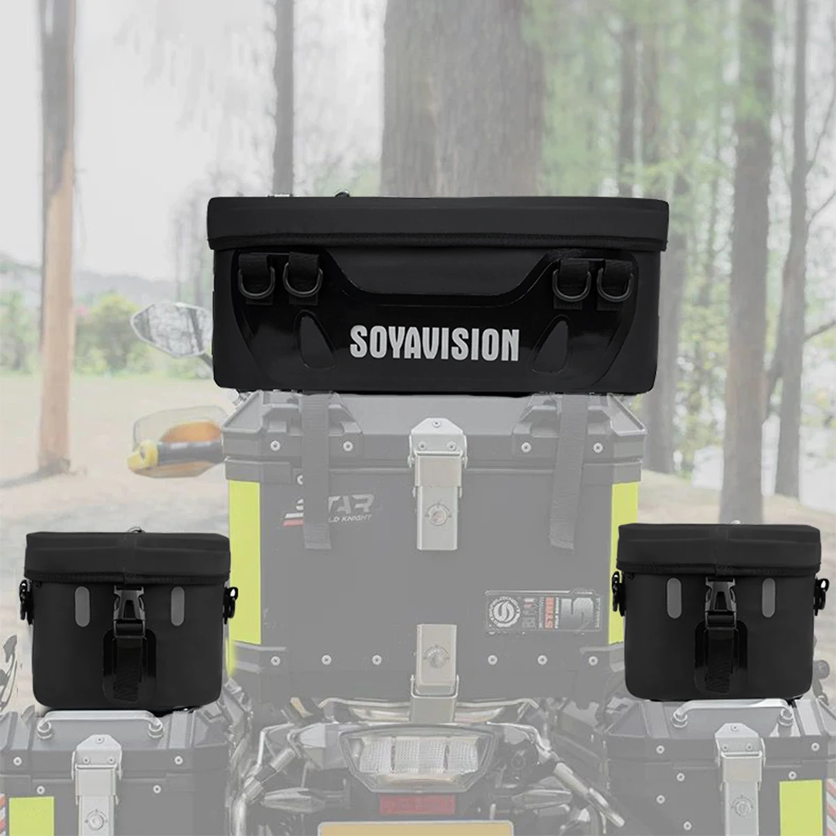 Universal Aluminum Motorcycle Box Bag Trunk Top Case Travel Luggage Storage Bag  For Honda YAMAHA BMW R1200gs R1250GS ADV Bag