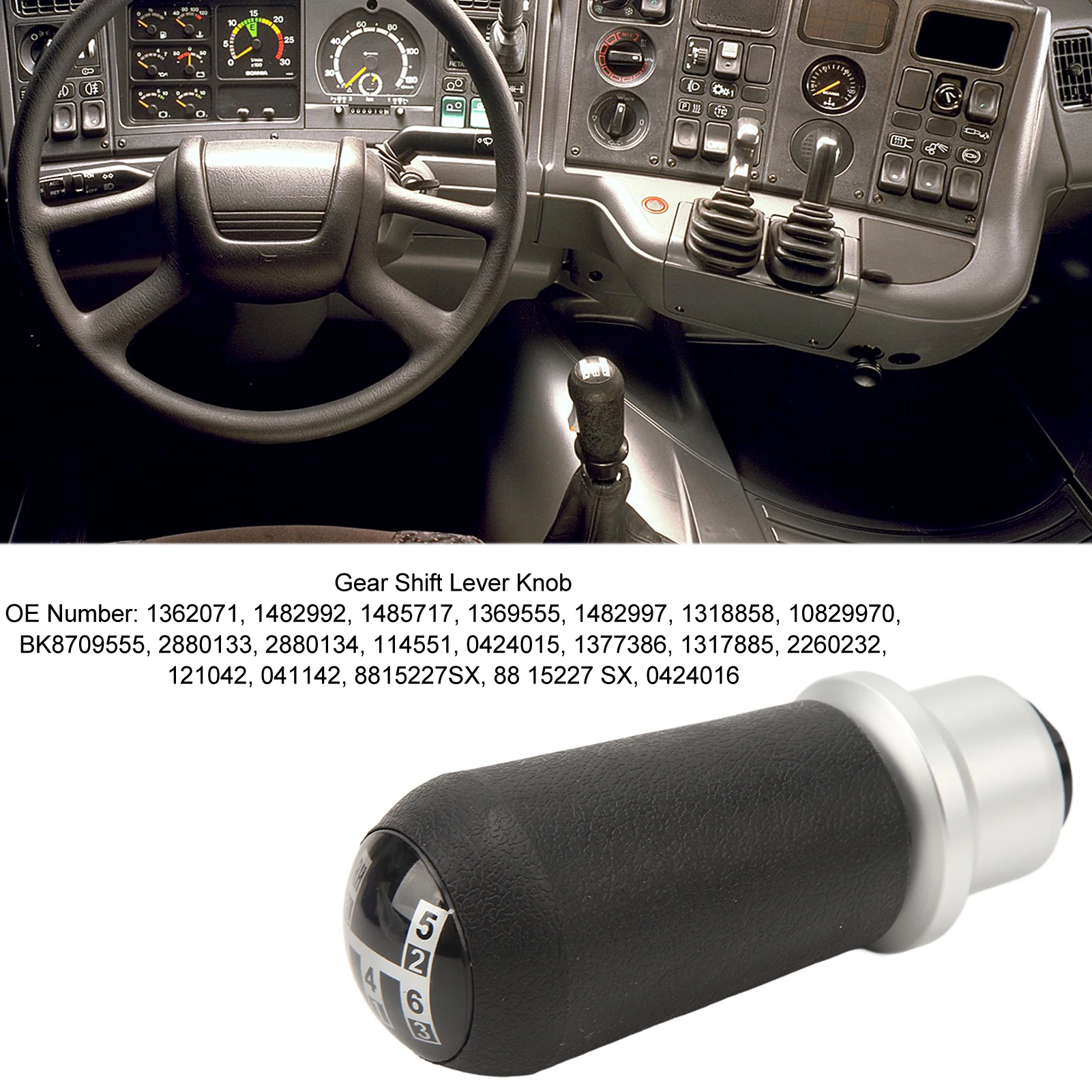 Gear Shift Lever Knob 1377386 Manual Gear Shifter Lever Button Knob with Transmission Adapter Switch Replacement for Scania
