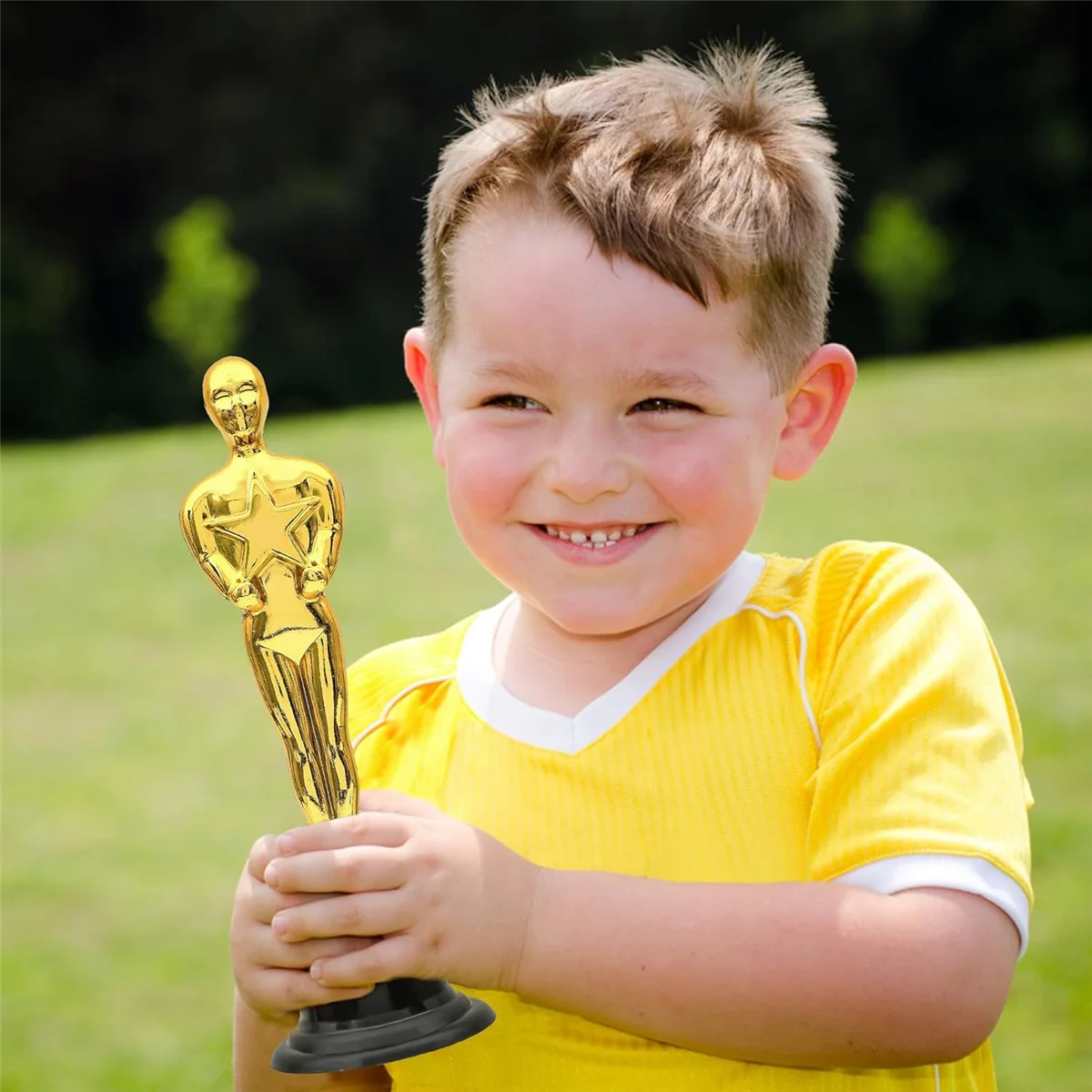 Trophées de récompense en plastique doré, décorations de fête, faveurs de fête, faveur de soirée de film, récompense scolaire, 12 paquets