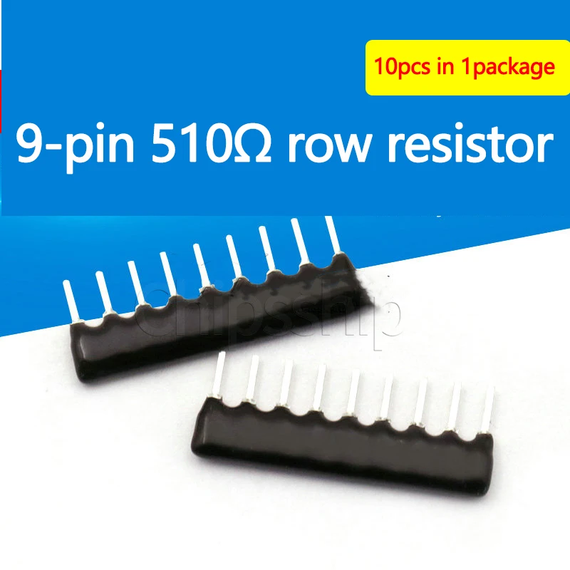 9-pin Resistor 9P 510Ohm Network Resistor A09-511J Pin Distance 2.54mm (10 PCS)