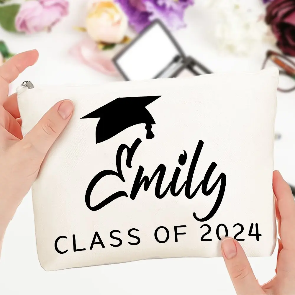 Personalized Makeup Bag Name Graduation Custom Graduation Graduation Pouch Travel Cosmetic Bag Women Practical Cosmetic Bag