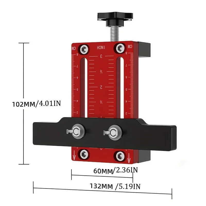 Multifunction Aluminum Cabinet Door Jig, Positioner for Frameless & Face Frame Cabinets, Quick & Easy Hinge Installation Tool