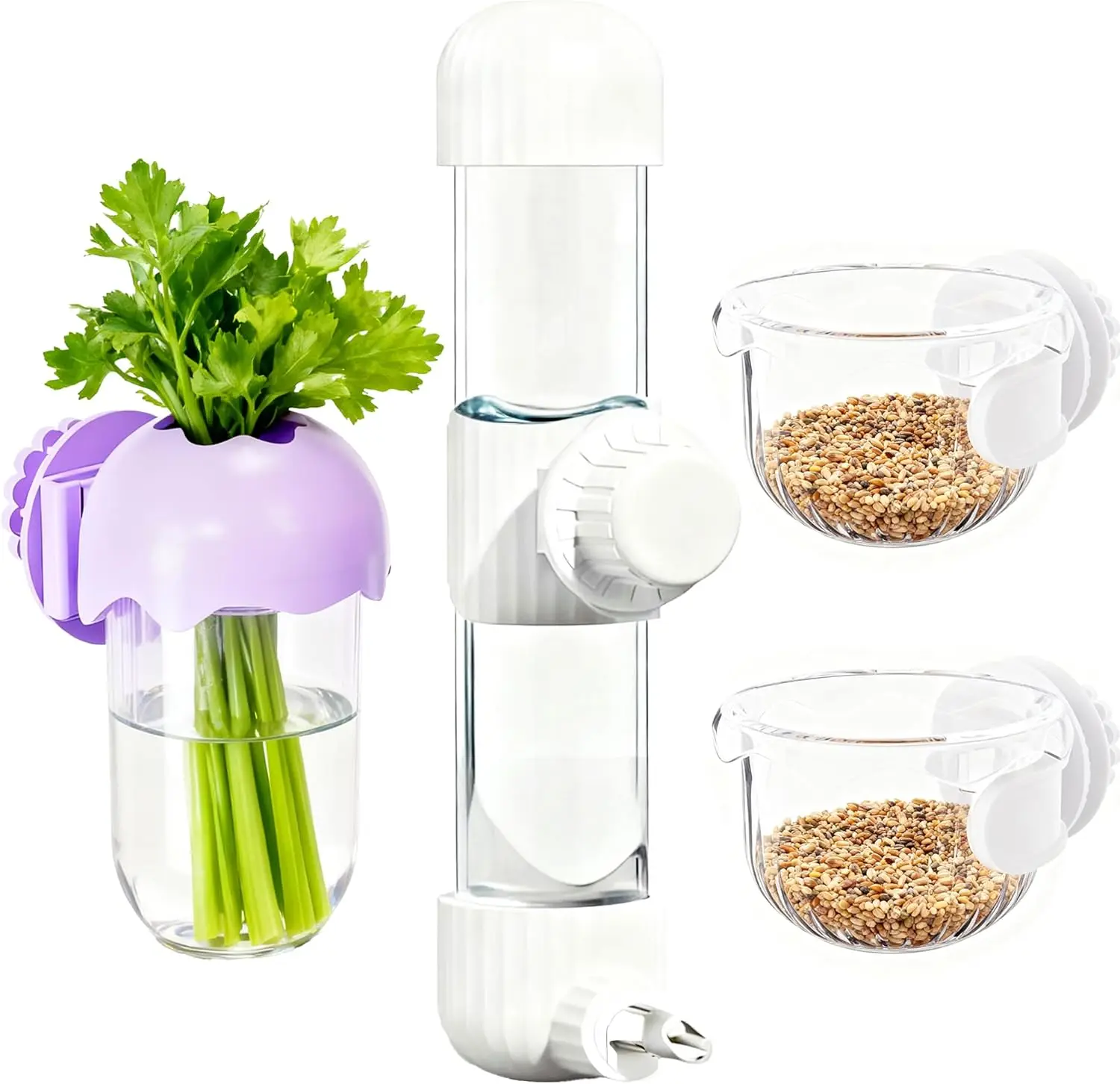 

Bird Cage Feeder Parakeet Water Dispenser Bird Water Feeders Cage Bowls with Clamp Holder for Cockatiel Conure Budgies Parakeet