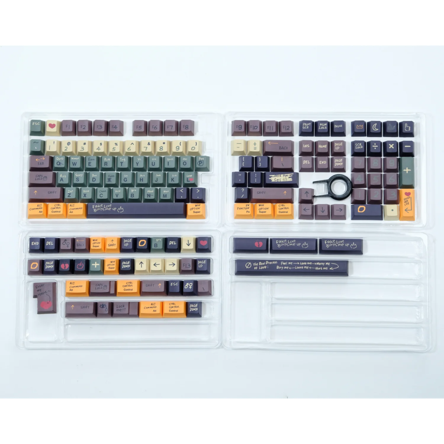 Basic Love Cherry Keycaps Pbt Materiaal 151 Big Set Dye-Subbed Key Caps 7u Alice Iso Lay-Out Voor Het Wieten Van A75 Mechanisch Toetsenbord
