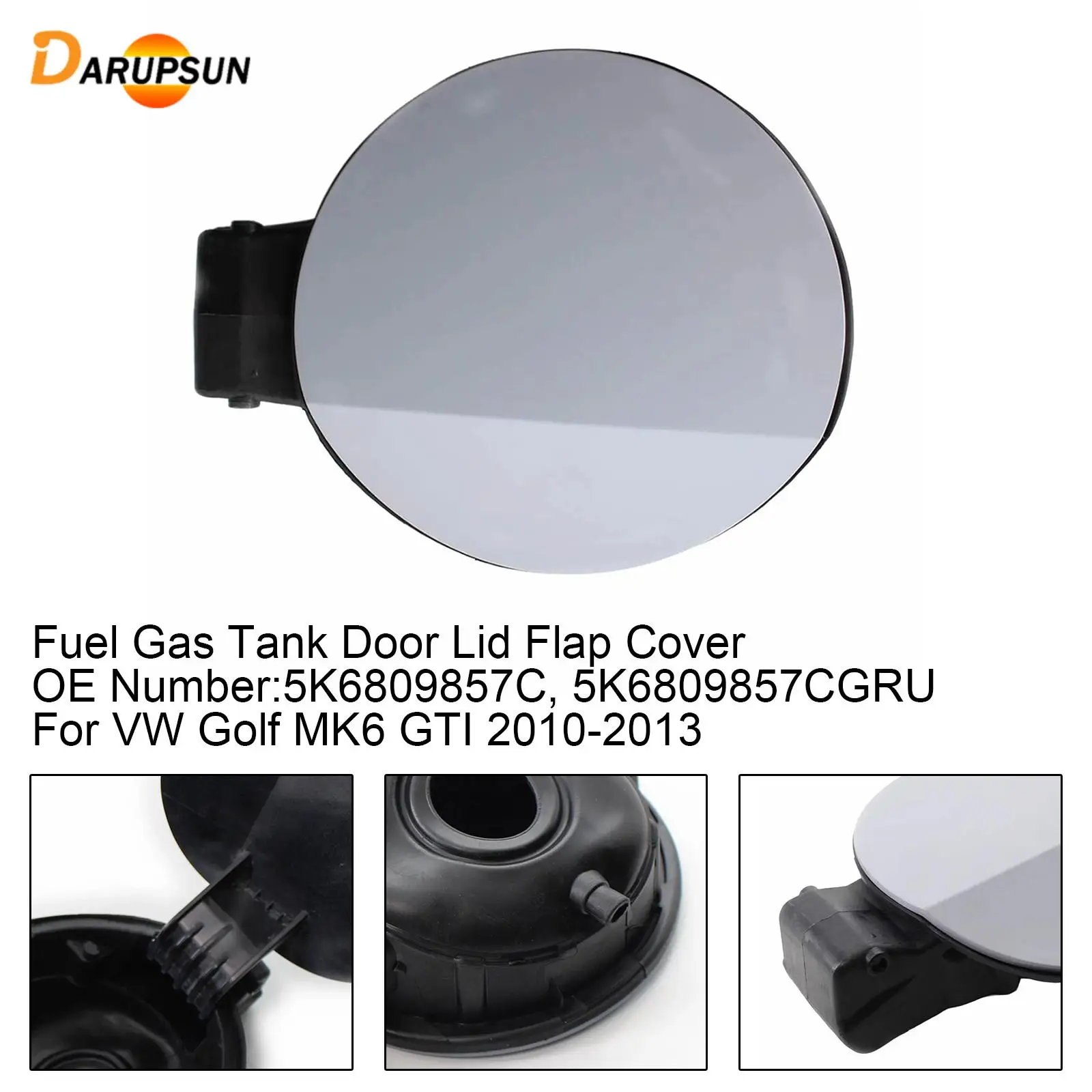 Darupsun Fuel Gas Tank Filler Door Lid Cover 5K6809857C for VW GTI Golf MK6 2010 2011 2012 2013