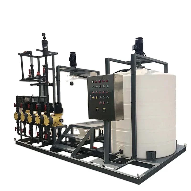 auto chlorination dosing machine alum acid floc tank flocculation dosing system for water treatment plant process