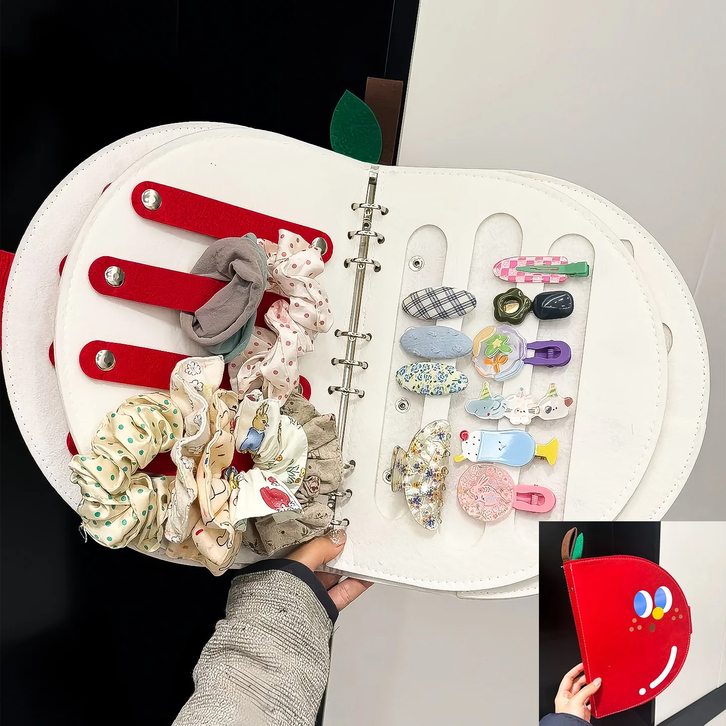 

Portable Staable Hair Accories Organizer Jewelry Hair Clips Hairpins Elastic Ba Storage Box Conveniently Foldable