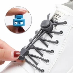 Cordones elásticos para zapatillas de deporte, cintas de goma redondas sin atar, deportivas, Unisex, 1 par