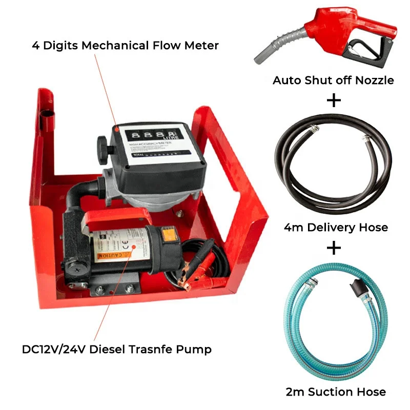 Hot Sale DC 12/24 Volt Electric Mobile Portable Mini Fuel diese Transfer Pump Kit For Refeulling  Easily