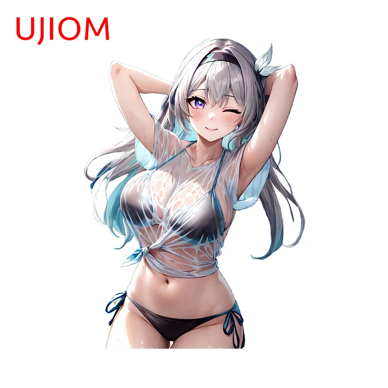 UJIOM 13cm X 9.3cm NSFW Firefly Big Breast Wall Stickers Seductive Swinsuit Girl Wallpapers Decals Personal Home Decoration