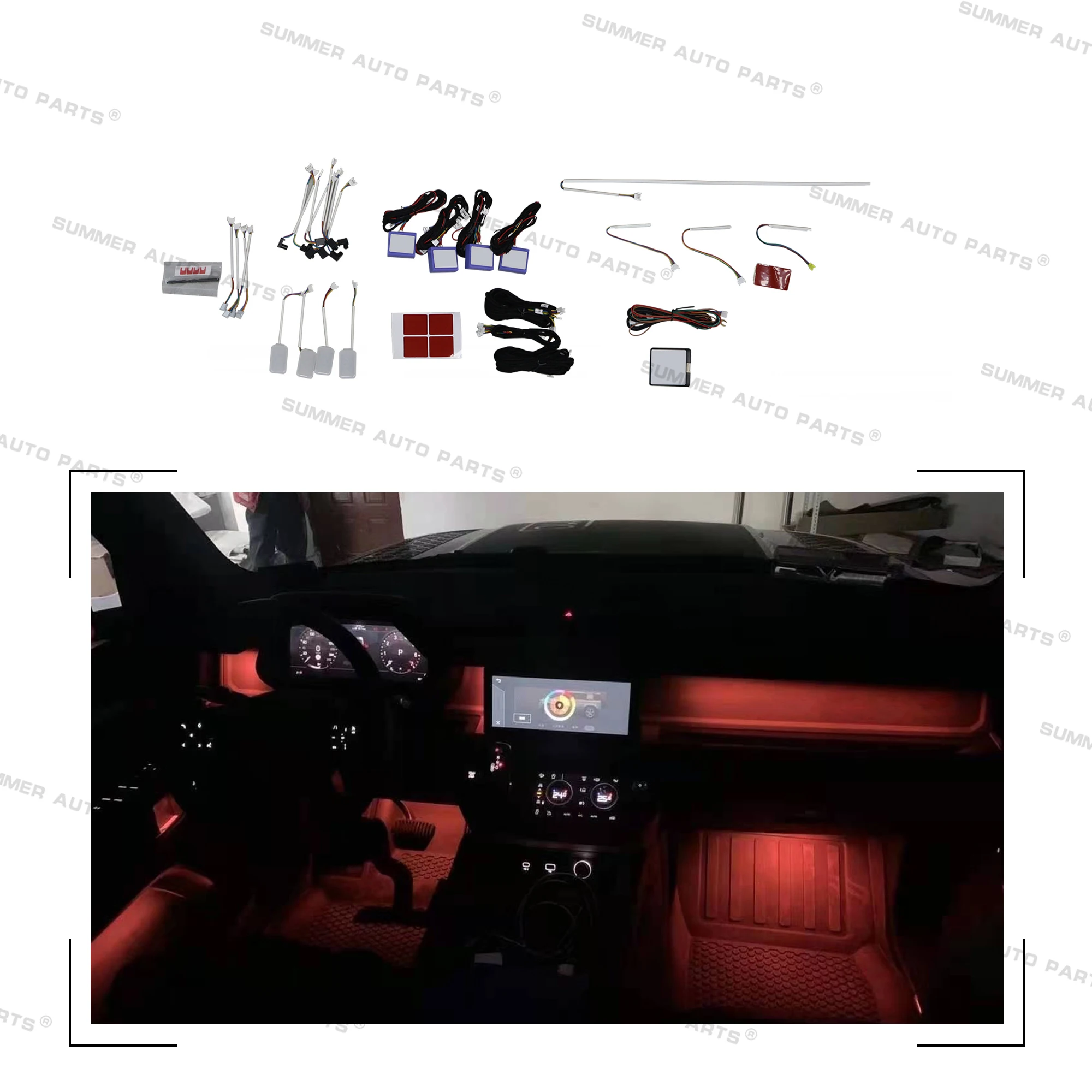 Car Interior Accessories Rgb Led Light Strip Kit Ambient Lighting Car For Land Rover Defender 110 Accessories Interior