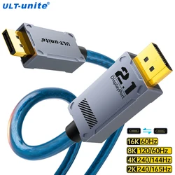 16K Displayport Cable DP 2.1 Cord 8K@120Hz,4K@240Hz 165Hz 144Hz 80Gbps,HDCP DSC 1.2a,HDR10 FreeSync G-Sync for TV Monitor Laptop