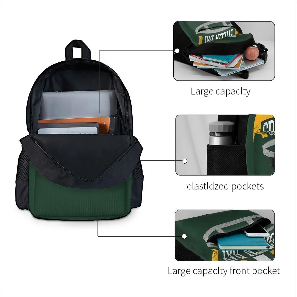 Green Bay Retro casco zaini ragazzi ragazze Bookbag bambini scuola borse cartone animato bambini zaino viaggio zaino borsa a tracolla