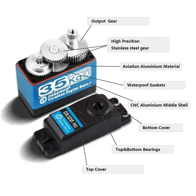 DS3235 PRO 35kg Digital RC Servo Coppia elevata DS3235SG All Metal Gear Coreless Motor Servo impermeabile per RC Robot Car Truck