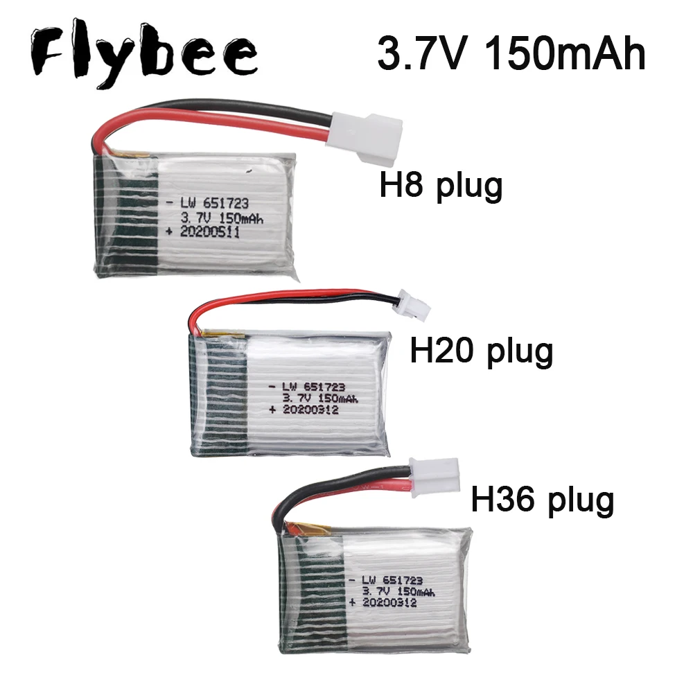 

5 шт./партия 3,7 в 150 мА/ч аккумулятор для дрона H8 Syma x2 Nihui U207 Eachine E010 Аккумулятор для JJRC H20 Syma S8 M67 U839 RC Квадрокоптер