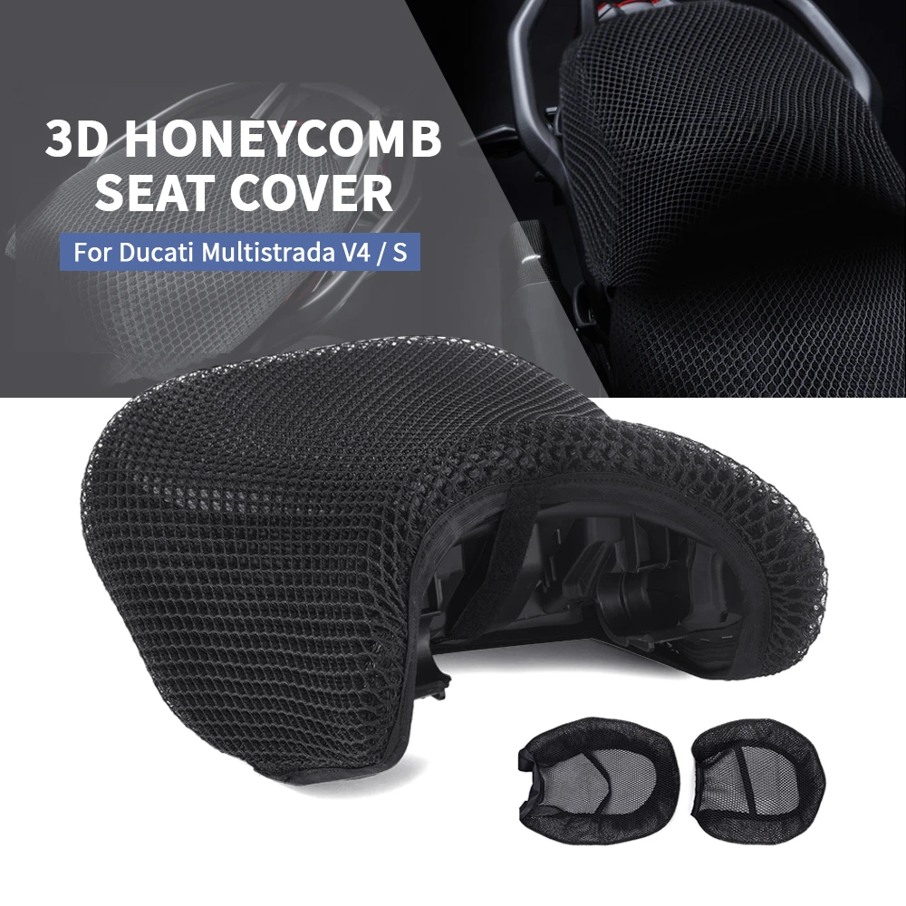 Für ducati multi strada v4 rallye pikes peak v4s sport zubehör atmungsaktiver wasserdichter waben gitter sitzkissen bezug