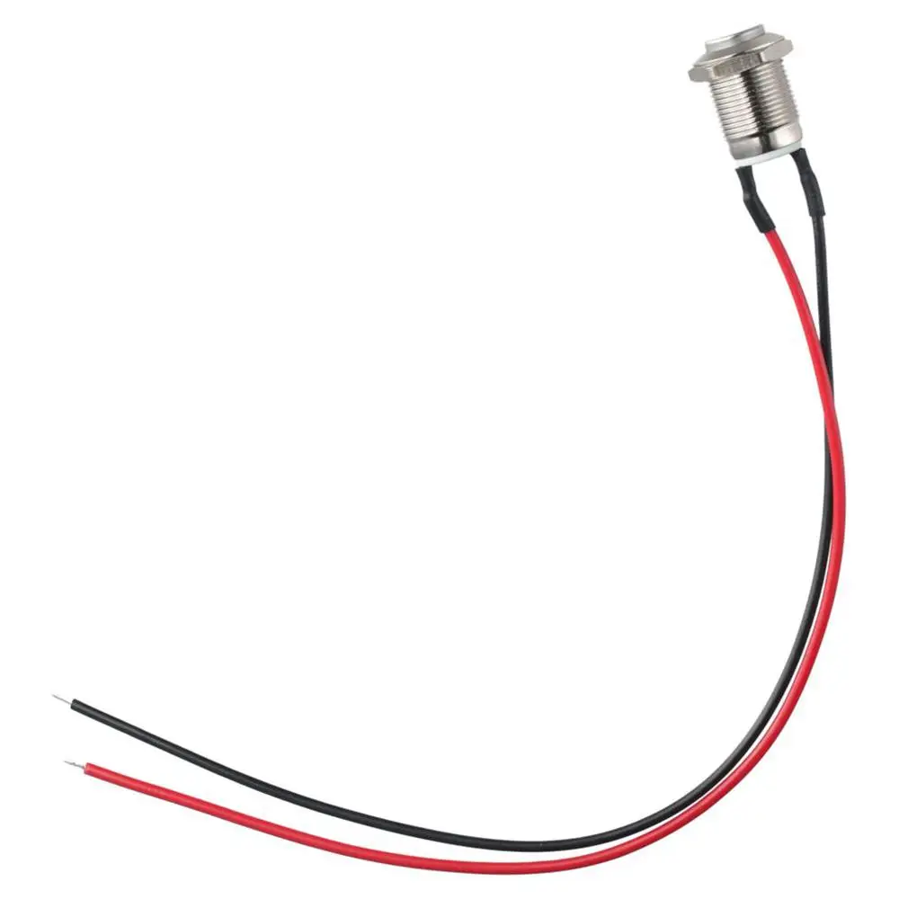 High-quality 12mm Momentary Push Button Switch Black Shell with pre-Wiring Stainless Steel IP65 Waterproof