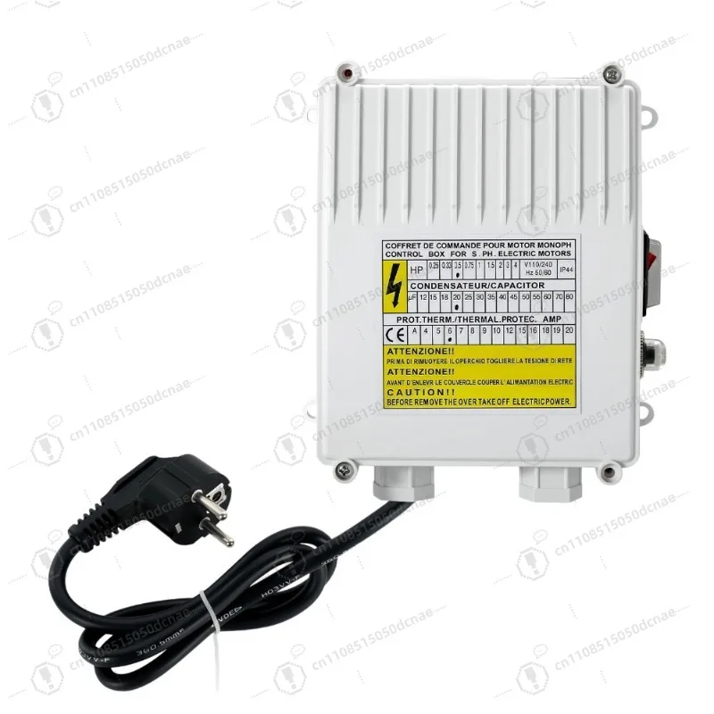 Deep well pump external capacitor box power junction box 0.37-2. 2kw submersible pump power controller switch