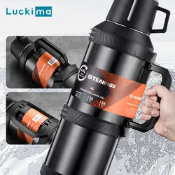 Outdoor Sport Thermos Water Bottle 48 Hours Keep Warm/Cold Thermal Insulation Pot 2.3/3L Traveling Car Insulated Cup Best Gift