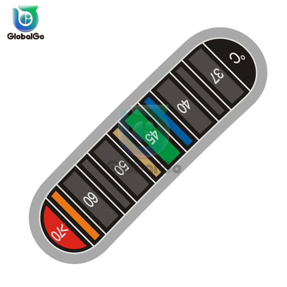 Dụng cụ kiểm tra nhiệt độ chất lỏng bình nước 0-70 ℃ Nhiệt kế thực phẩm cà phê nước sữa miếng dán đổi màu cho nhà bếp trong nhà