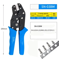 SN-03BM Crimping Tool 0.08-0.14mm²  Crimping Pliers For D-SUB GH1.25 MX1.25 ZH1.5mm 1.25mm Plug SpringTerminals Wire Crimp Tools