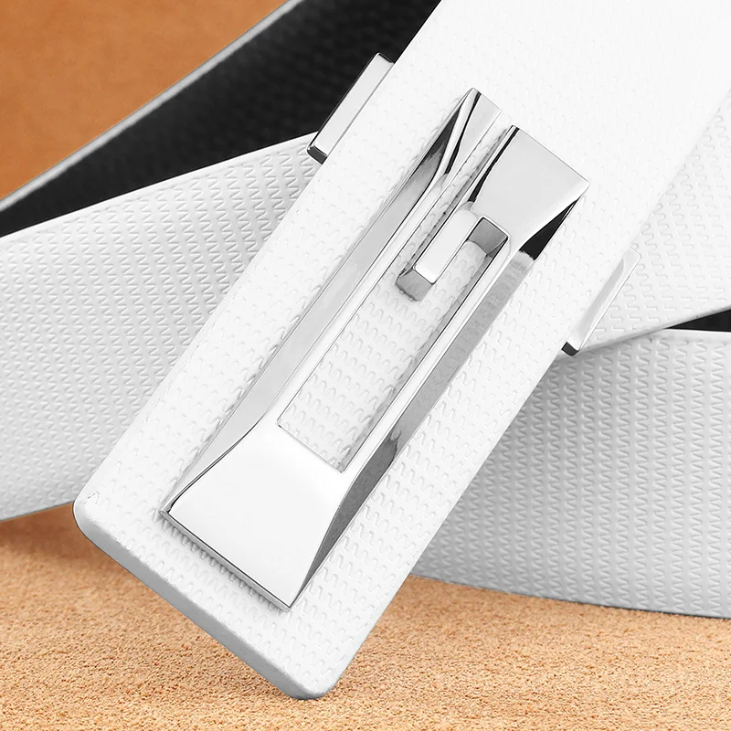 Designers genuine leather designers white belts men letter small g slide buckle young boys casual jeans ceinture homme