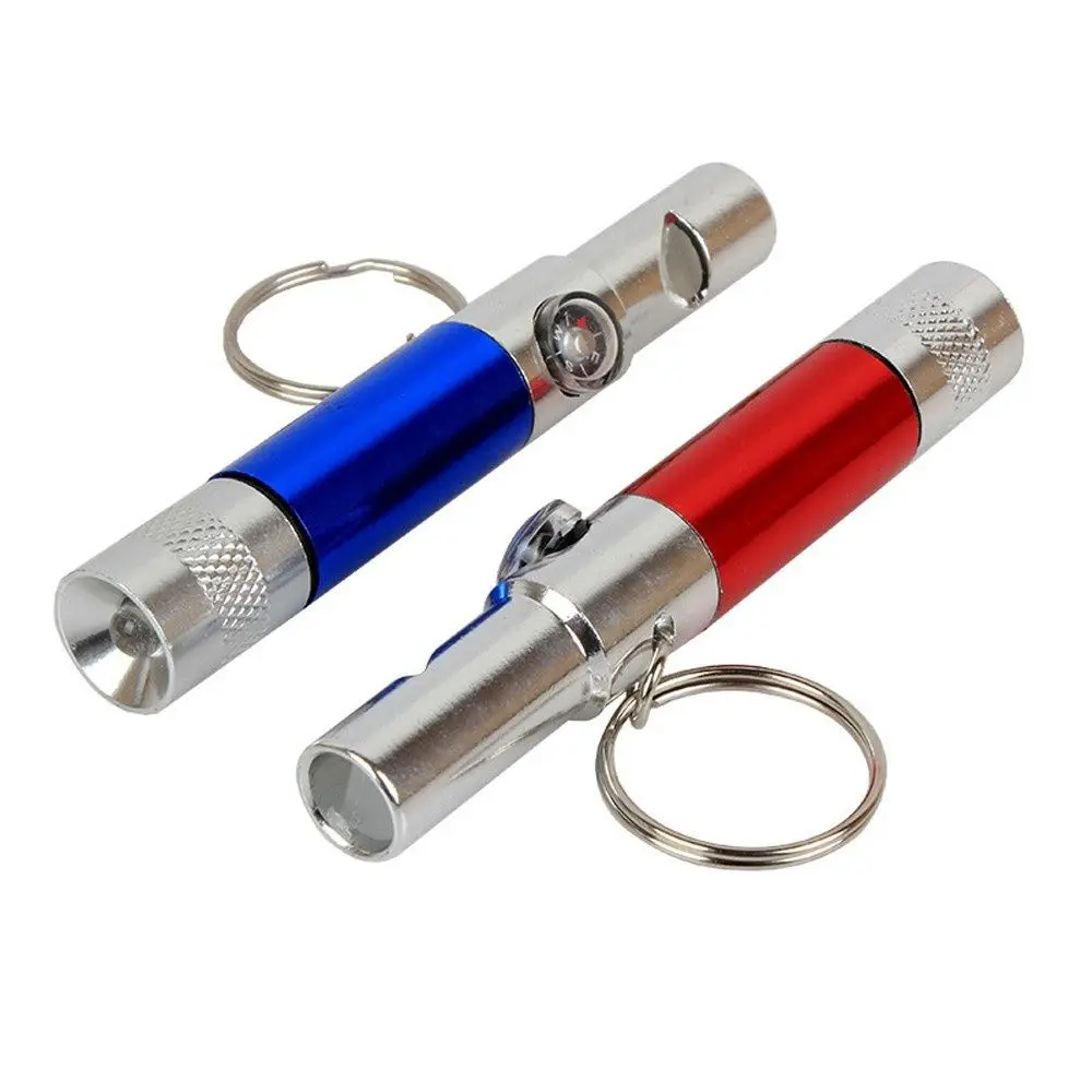 Hot Sale Torch LED Portable Outdoor Light Keyring Keychain Survival Whistle Compass Flashlight 3-In-1