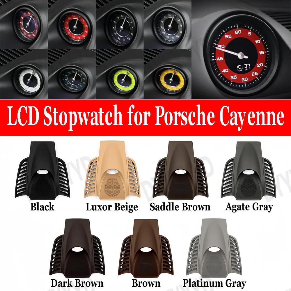 

Car LCD Stopwatch For Porsche Cayenne 958 9Y0 9YA 2010-2025 Console Dashboard Sport Chrono Center Clock Interior Accessories