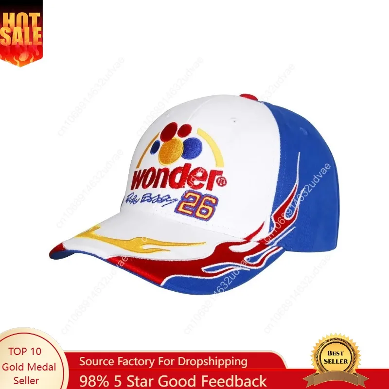 

Talladega Nights Hat Ricky Bobby Hat Wonder 26 Embroidery Adjustable Cap White Blue