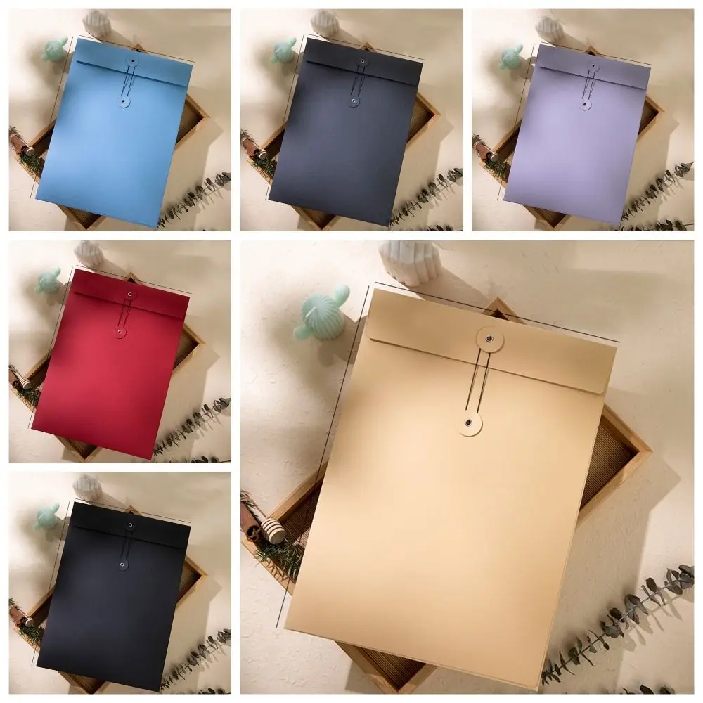

A4/A5 Kraft Paper Envelopes with String Tie Closure Clasp Retro Vintage Brown Envelopes European Style Exquisite
