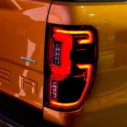 Car LED Tail Light For Ford Ranger Raptor 2015 - 2022 LED Rear Driving Lamp + Brake Light + Reverse Light + Turn Signal