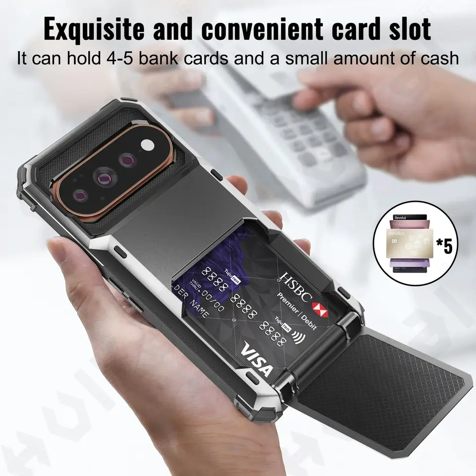 Funda para Google Pixel 11 Pro XL 10A 10 9 9A 4G 5G 2026, con billetera y ranura para tarjetas, resistente, TPU 2