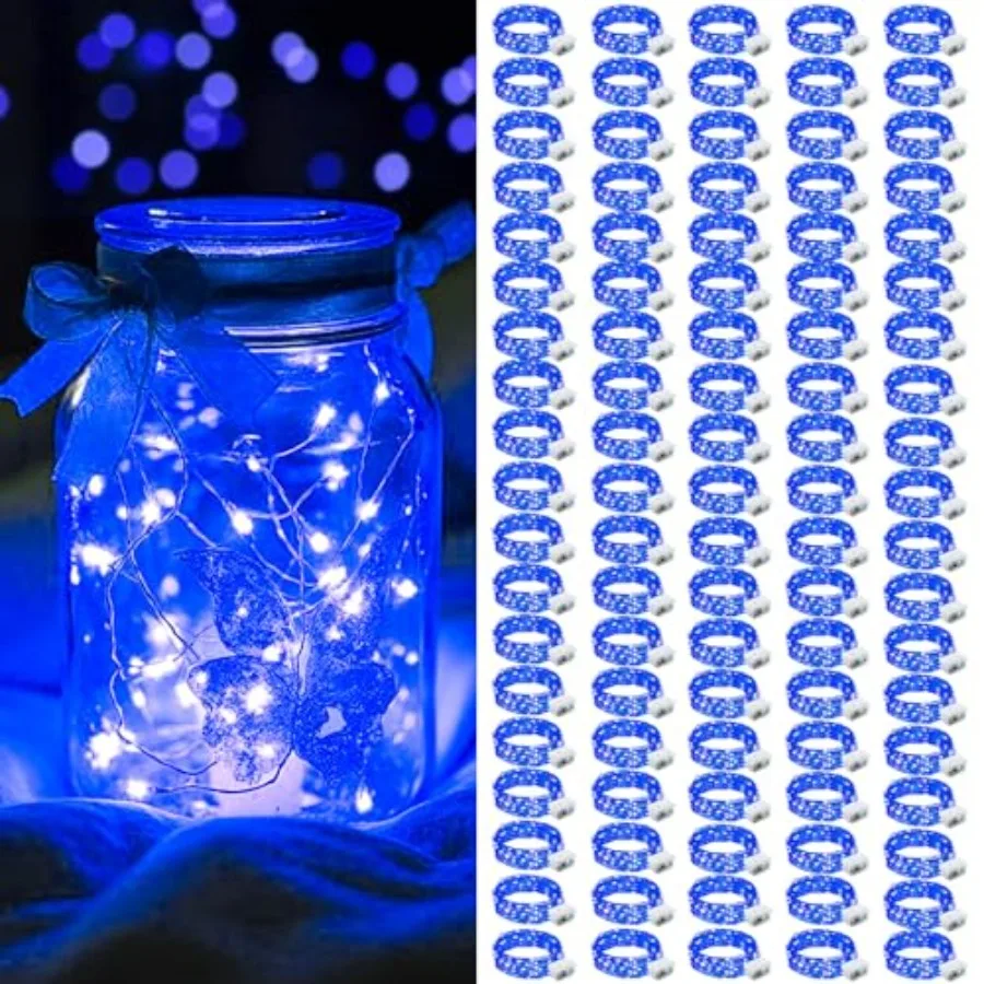 

100 Pack LED Fairy Lights Battery Operated Mini String Lights 3 Lighting Modes Waterproof 7 Feet 20 Led Firefly Starry Lamps fo