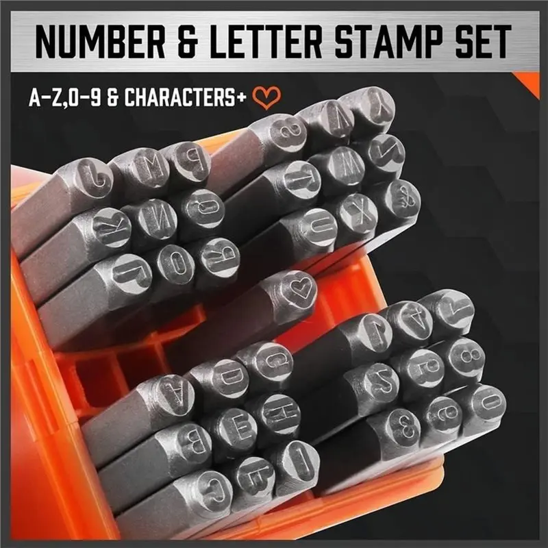 [A93Z!】 Perfect For Imprinting Metal Stamping Kit- 37-Piece Number And Letter Stamp Set 1/8(3Mm) A-Z& 0-9+ Love Punch