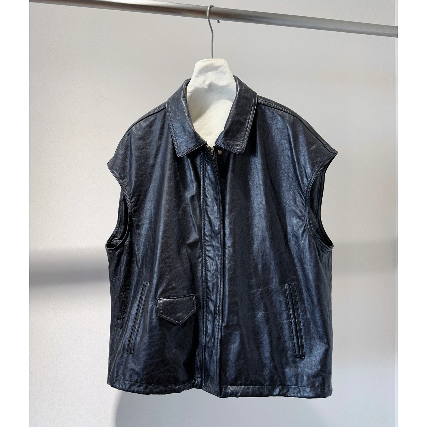 Casual Echtes Leder Ärmellose Weste Jacken für Frauen Frühling Herbst High-end-Einfache Feste Weiche Öl Wachs Echt Schaffell mantel