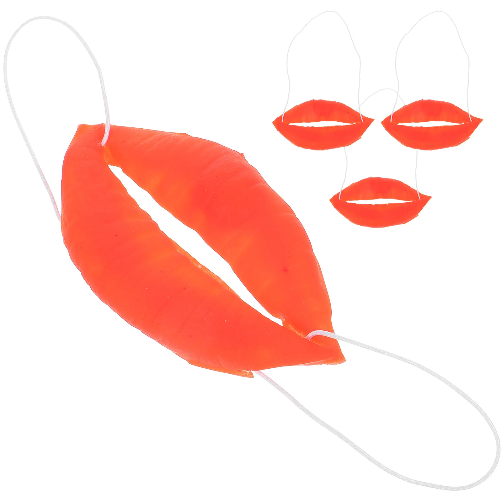 4 Pcs Clown Nose Tricky Sausage Mouth Decor Decorate Halloween Dress Up Performance Red Lip Prop