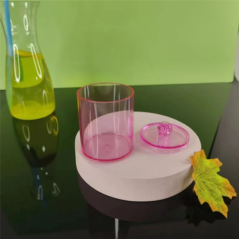 MAKE-4팩 면봉 홀더 디스펜서 용기 욕실용 뚜껑付き 면봉 세트 화장실 정리함 B Du