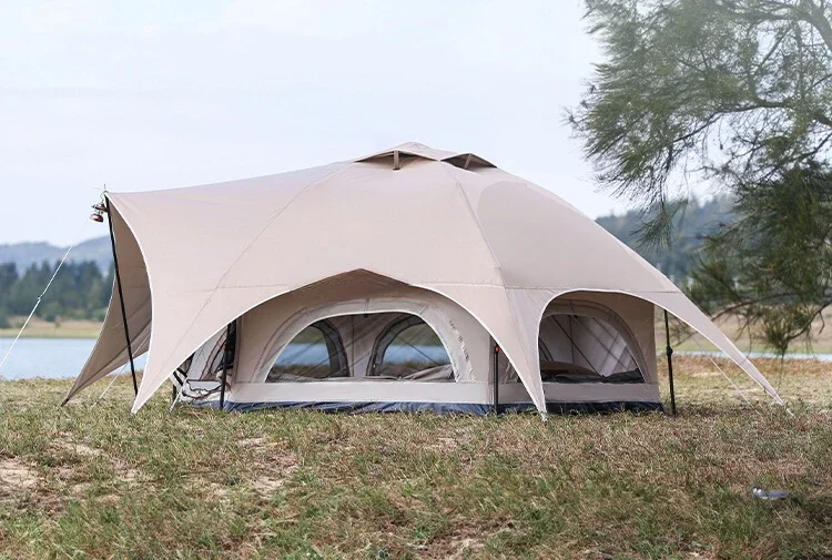 

Hexagonal tent outdoor camping picnic portable folding quick opening thickening rainstorm prevention equipment