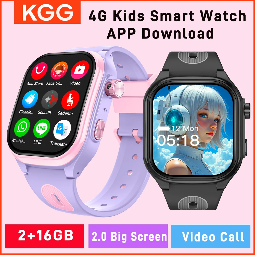 

Детские 4G Смартфон Часы 2 + 16G GPS WIFI Видеозвонок Приложение Загрузка SOS Детские Смарт-часы Монитор Трекер Местоположение Мальчики Девочки Подарки
