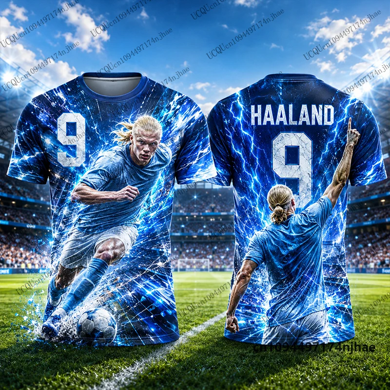2026 Neuerscheinung Sonderedition Haaland # 9 bedruckte Fußballtrikots für Herren, T-Shirts, Sport-Trainings-T-Shirts, lässige Oberteile für Kinder/Erwachsene – Detail 5