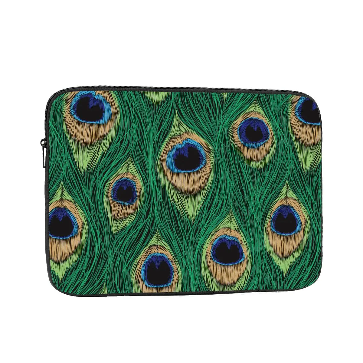 Laptop Notebook Bag Case Green Peacock Feathers Computer Sleeve Case Fashion Design 12