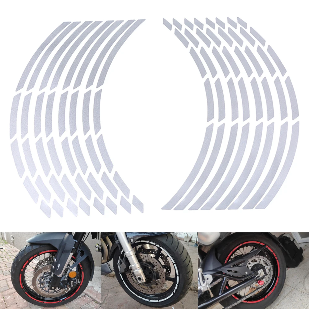 

Universal 17-19 inch motorcycle car tire sticker reflective rim tape decal For HONDA PCX125 PCX150 CBR125R CBR150R CB650F CBR650