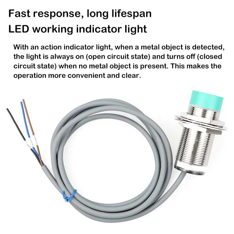 M30 DC metal sensor inductive proximity switch three-wire NPN normally open 24V