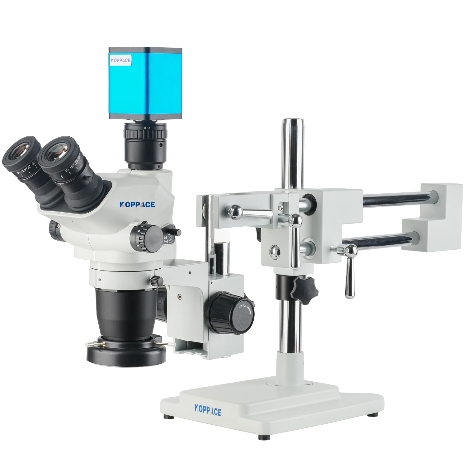 KOPPACE 28X-192X Trinocular Stereo AutoFocus Microscope 2 MP HD Imaging Support For Taking Pictures and Videos and Measuring