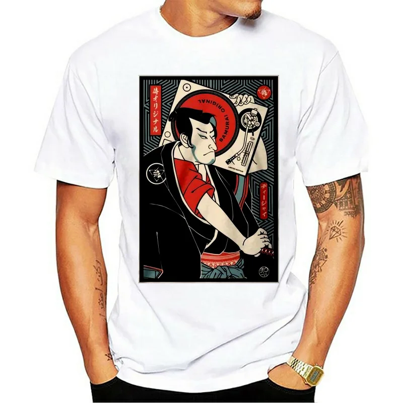 

Оригинальная забавная черная футболка Samurai DJ
