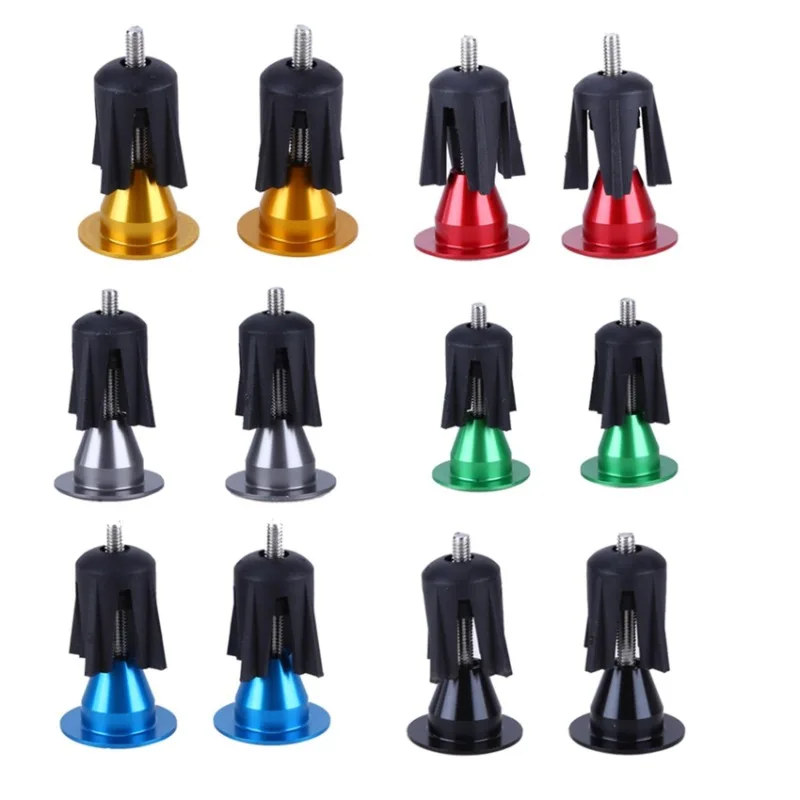 6 Colors 1 Pair Bicycle Handle Bar Cap End Plugs Bike Bicycle Aluminum Handlebar Grips Handle Bar Cap End Plugs Bicycle Parts